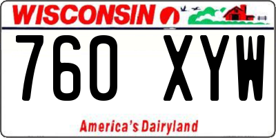 WI license plate 760XYW