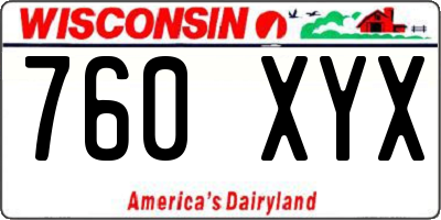 WI license plate 760XYX