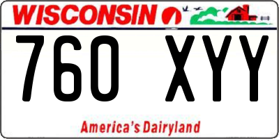WI license plate 760XYY