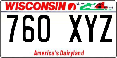 WI license plate 760XYZ