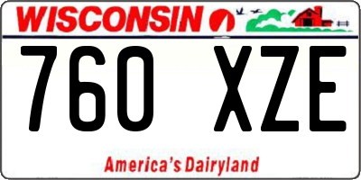 WI license plate 760XZE