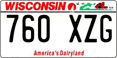 WI license plate 760XZG