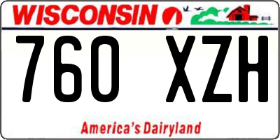 WI license plate 760XZH