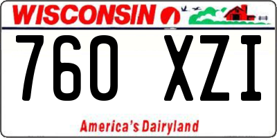 WI license plate 760XZI