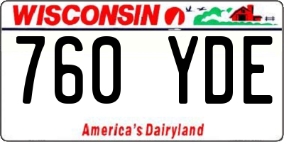 WI license plate 760YDE