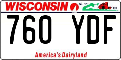 WI license plate 760YDF