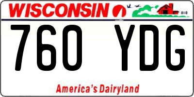 WI license plate 760YDG