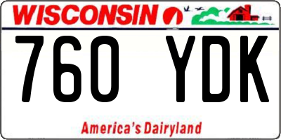 WI license plate 760YDK