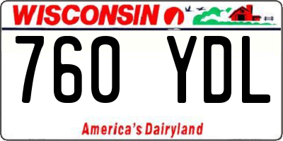 WI license plate 760YDL