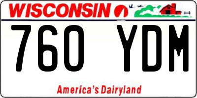 WI license plate 760YDM