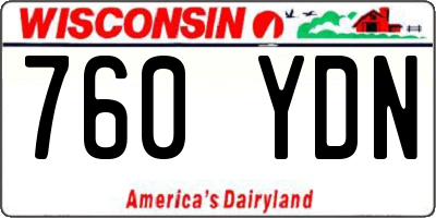 WI license plate 760YDN