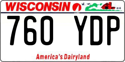 WI license plate 760YDP