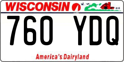 WI license plate 760YDQ