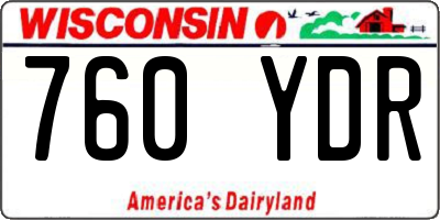 WI license plate 760YDR