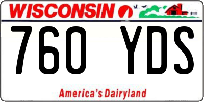WI license plate 760YDS