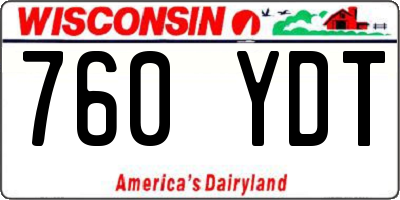 WI license plate 760YDT