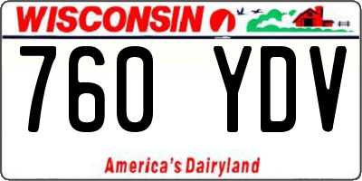 WI license plate 760YDV