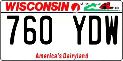WI license plate 760YDW