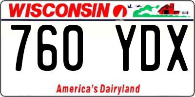 WI license plate 760YDX