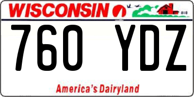 WI license plate 760YDZ