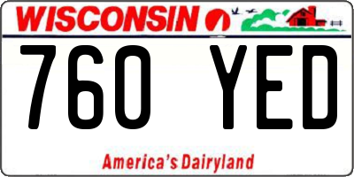 WI license plate 760YED