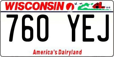 WI license plate 760YEJ