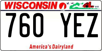 WI license plate 760YEZ