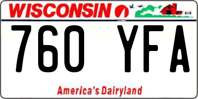 WI license plate 760YFA