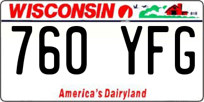 WI license plate 760YFG