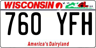 WI license plate 760YFH