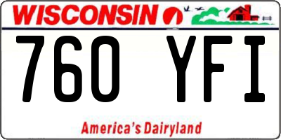 WI license plate 760YFI