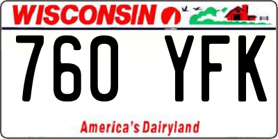 WI license plate 760YFK