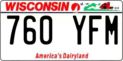 WI license plate 760YFM