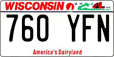 WI license plate 760YFN