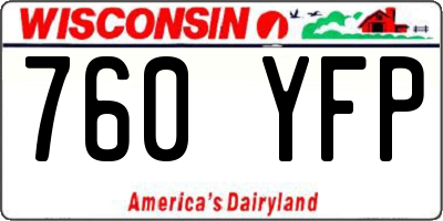 WI license plate 760YFP