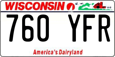 WI license plate 760YFR