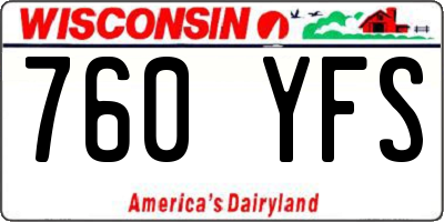 WI license plate 760YFS
