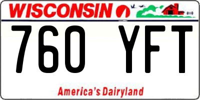 WI license plate 760YFT