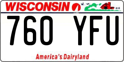 WI license plate 760YFU