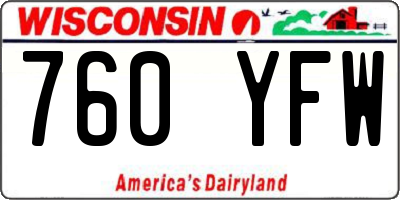 WI license plate 760YFW