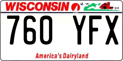 WI license plate 760YFX