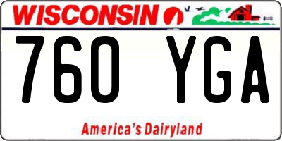 WI license plate 760YGA