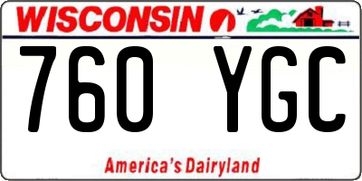 WI license plate 760YGC