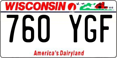 WI license plate 760YGF