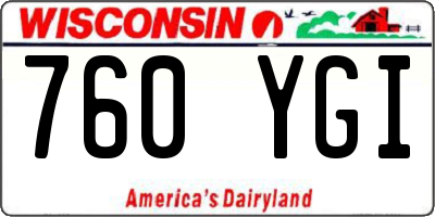 WI license plate 760YGI