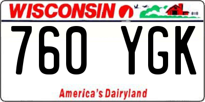 WI license plate 760YGK