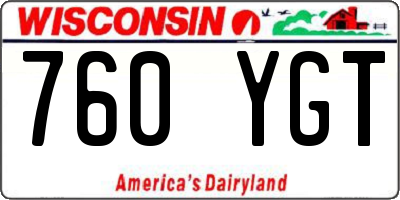 WI license plate 760YGT