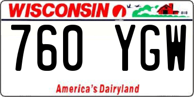 WI license plate 760YGW