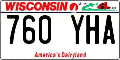 WI license plate 760YHA