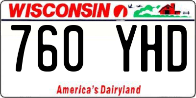 WI license plate 760YHD